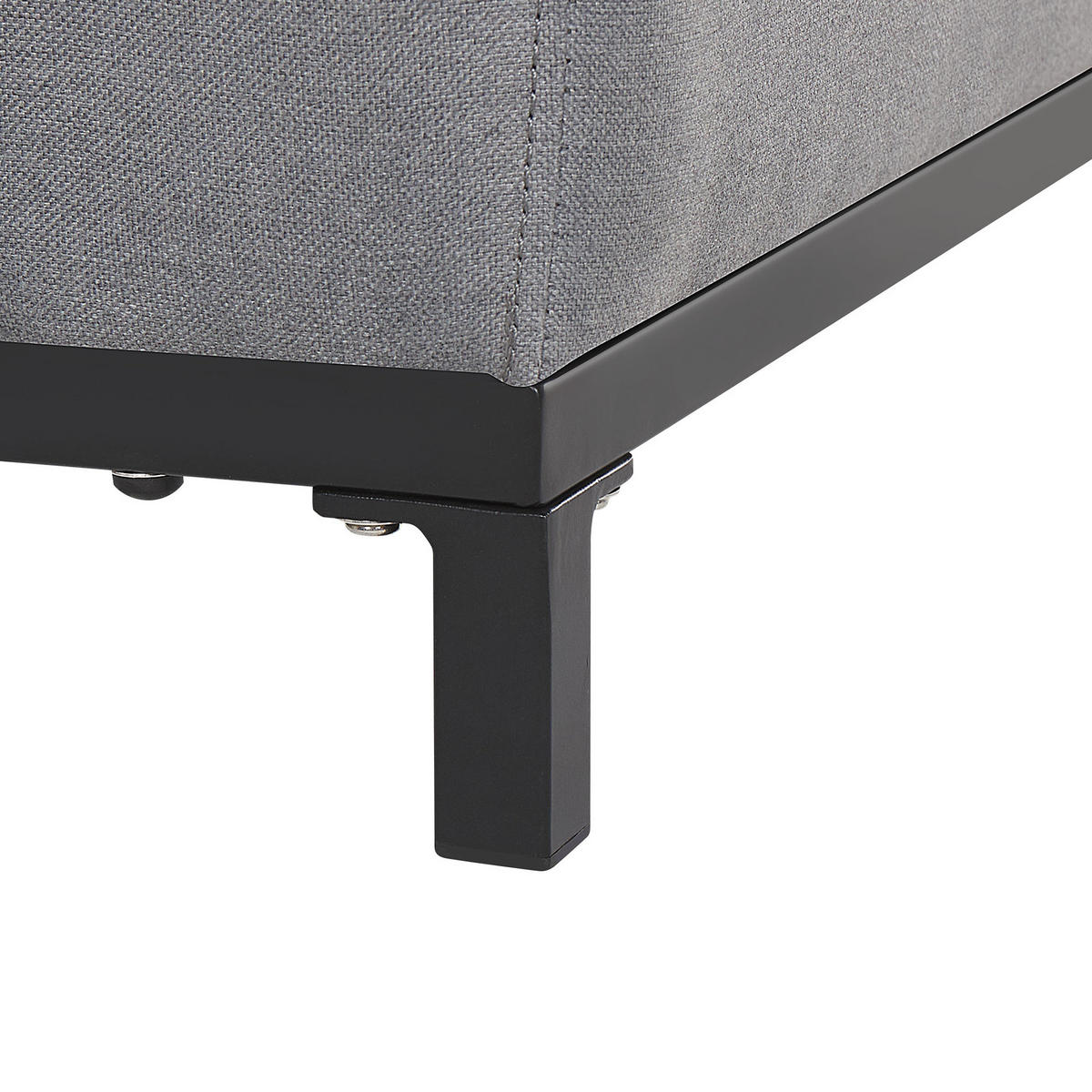 GARTENSOFA 3-Sitzer grau/schwarzes Gestell Rovigo - Schwarz/Grau, Textil (186/68/84cm) - Beliani