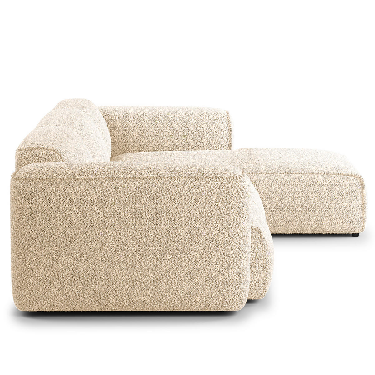 3-SITZER ECKSOFA mit Longchair - Beige/Schwarz, Kunststoff/Textil (284/173cm) - home24