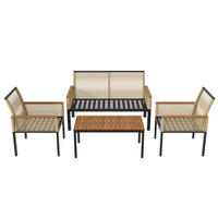 GARTENMÖBEL 109x67x75cm beige aus Polyrattan und Stahl mit Polstern - Beige, Metall - Modfu
