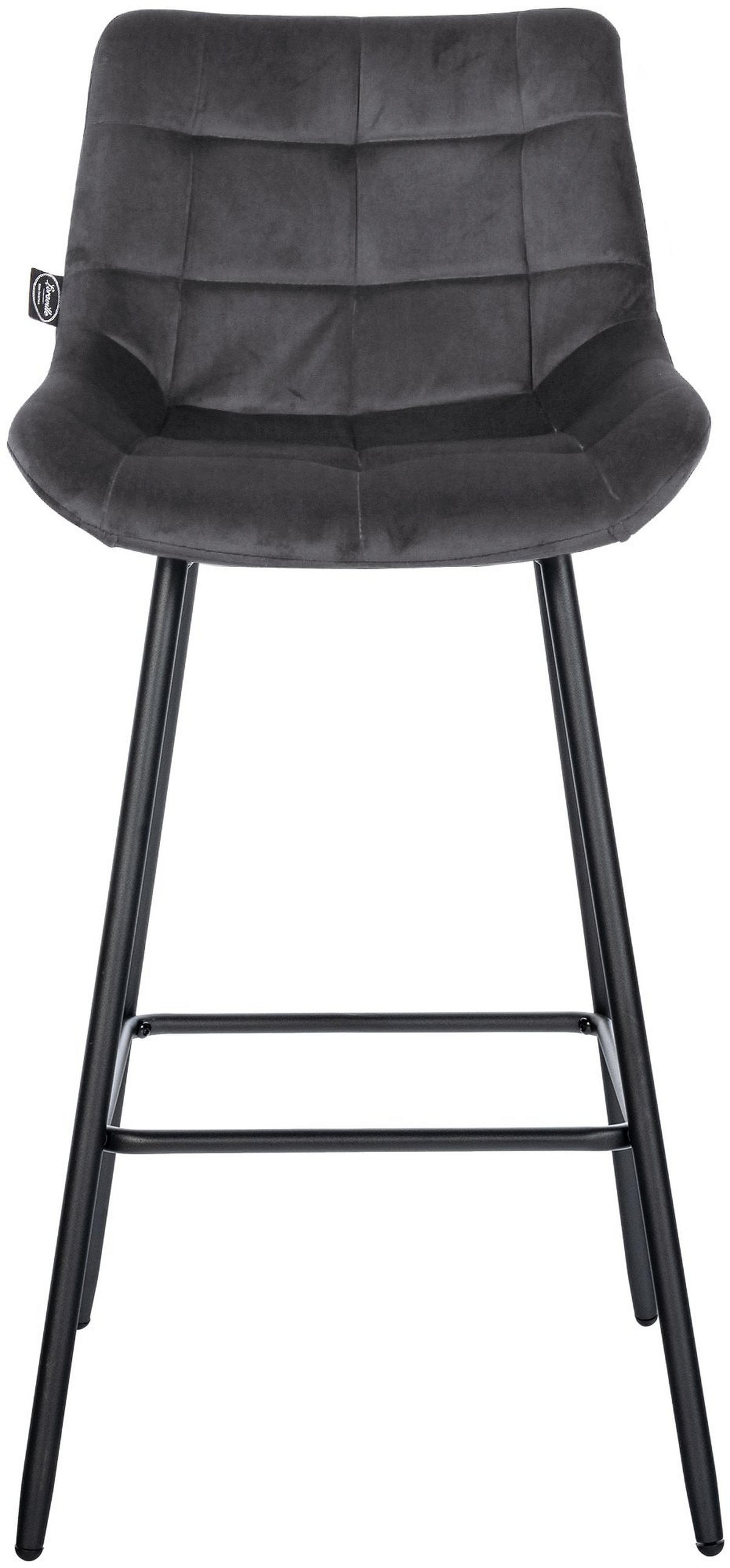 BARHOCKER Visen Samt Dunkelgrau - Dunkelgrau, Textil (49/104/56cm) - DELUKE