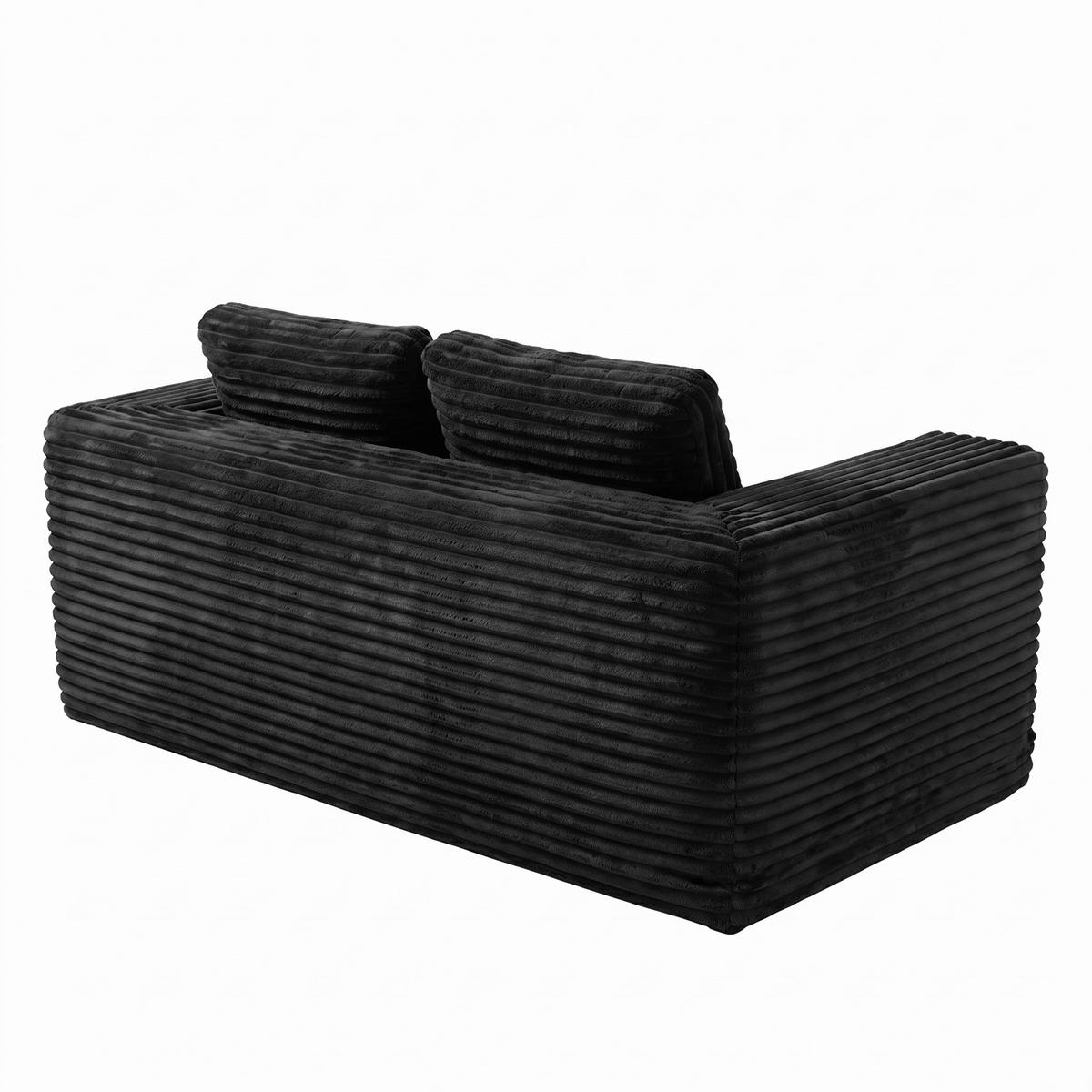 2-SITZER SOFA Cord Schwarz - Schwarz, Textil (160/58/88cm) - WISHDOR