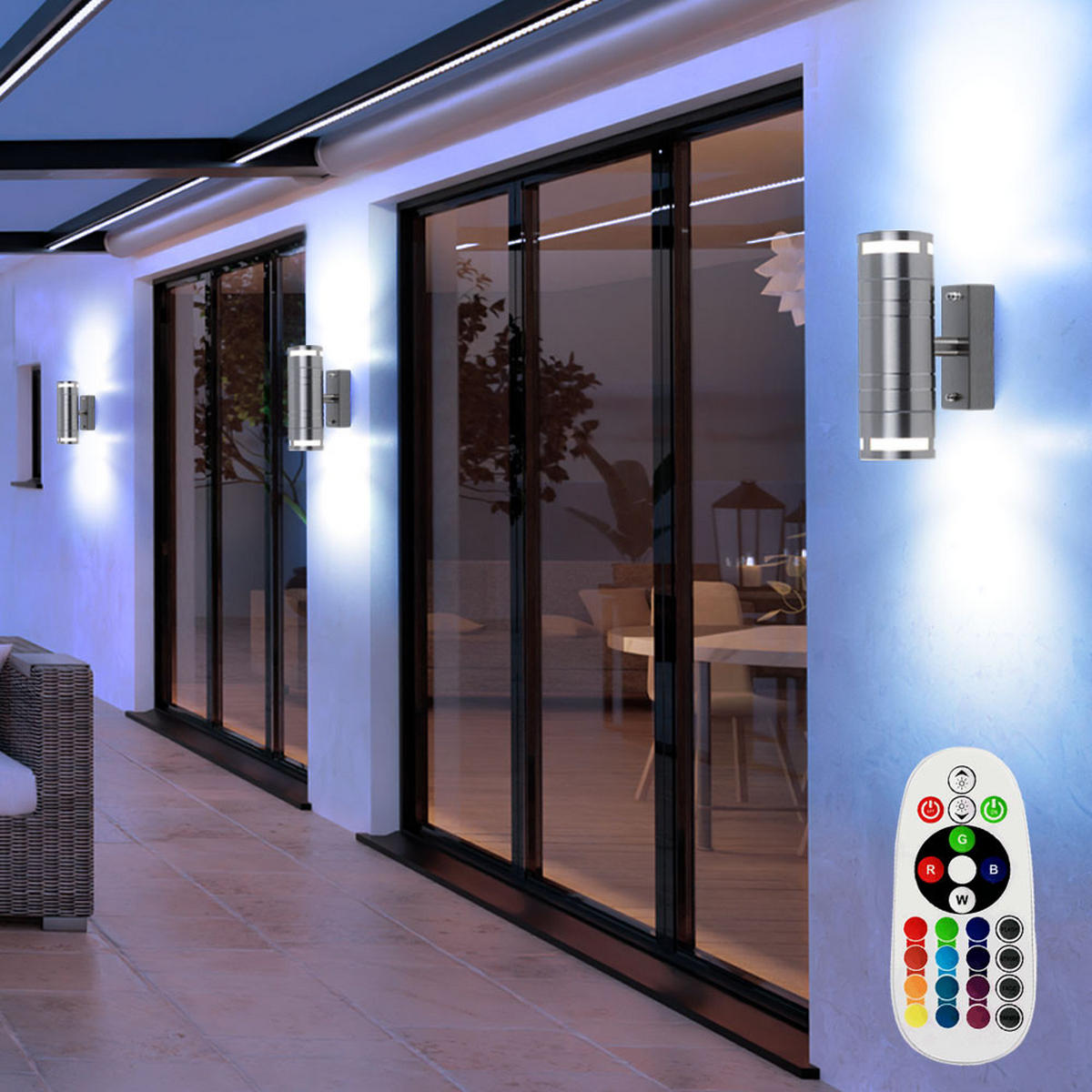 LED AUSSEN-WANDLEUCHTE Silber Metall - Silberfarben, Glas (6/17.8/11cm)