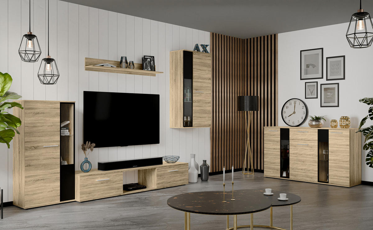 SIDEBOARD Formilo Sonoma Eiche 140,4/80/40,2 cm – Kommode mit Schublade - Beige, Holzwerkstoff/Kunststoff (140/80/40cm) - AX Living