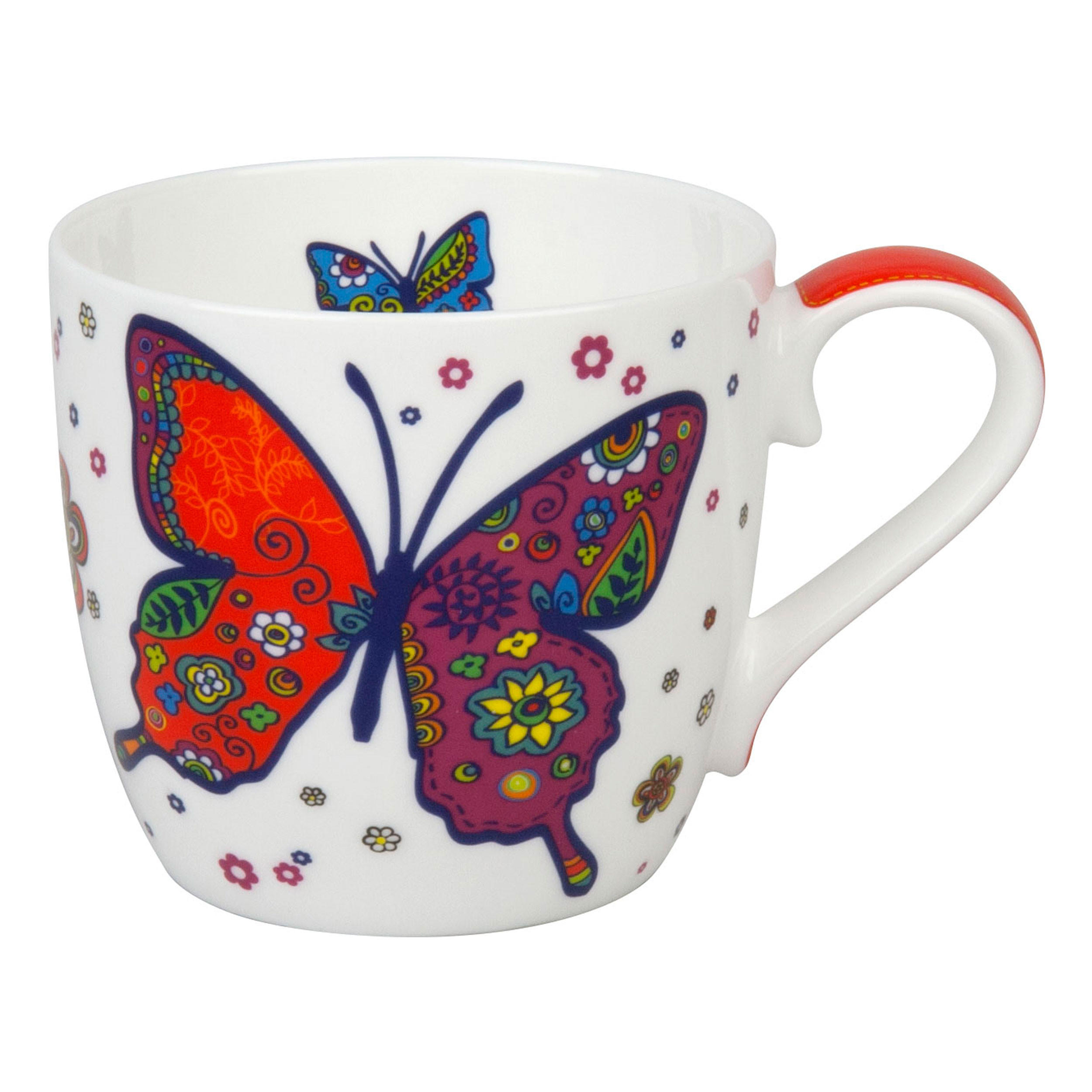 KAFFEEBECHER Colourful Animals Butterfly - Naturfarben, Keramik (0.42L) - Könitz