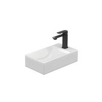 Handwaschbecken Rechts-Wasserhahnloch 38 / 22 / 10 cm - Weiß, Keramik (38/10/22cm) - EMKE