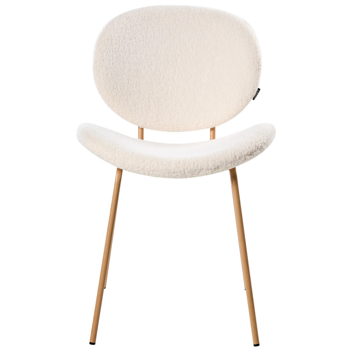 ESSZIMMERSTUHL 2er-Set Hellbraun/Weiß Luana - Hellbraun/Weiß, Textil (50/80/52cm) - Beliani