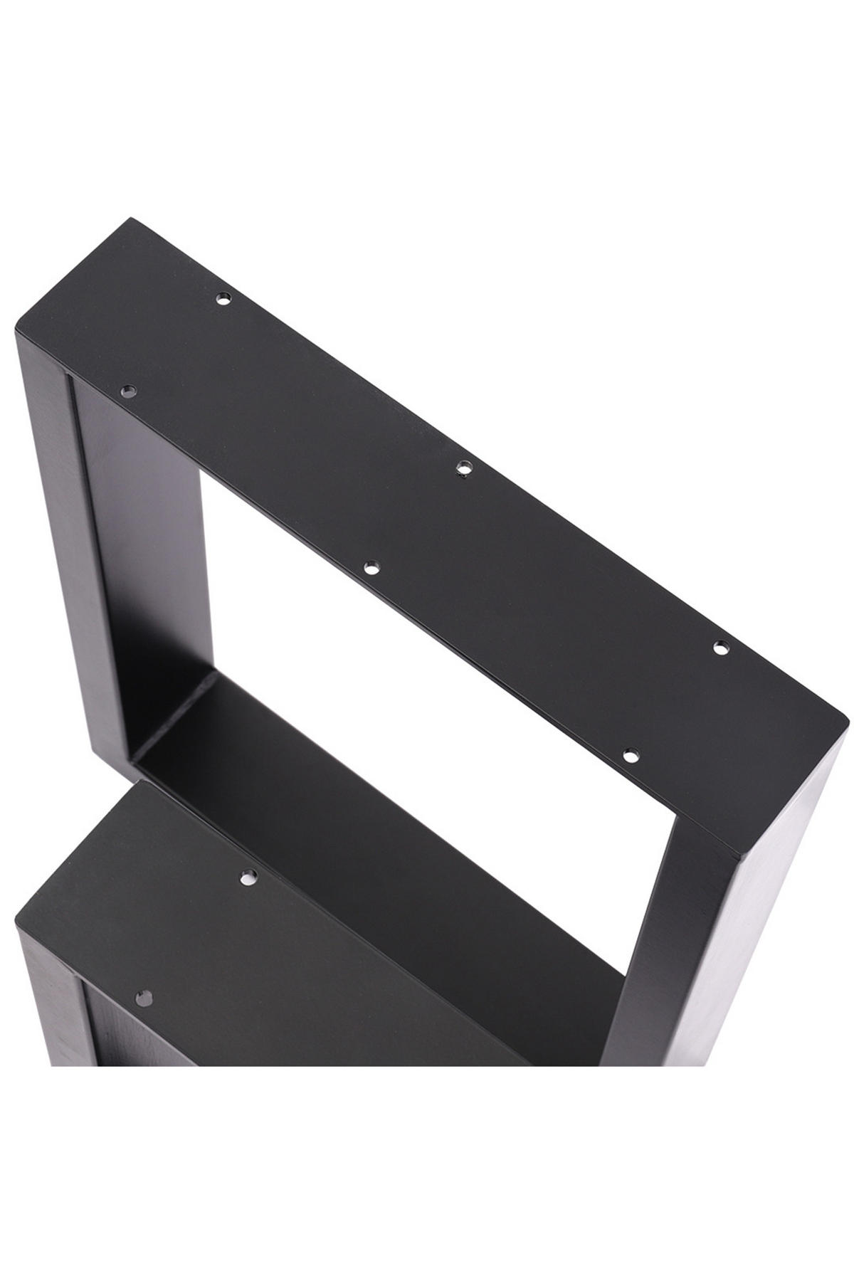 TISCHBEINE 2-tlg Set 40-cm hohe rechteckige aus Eisen in Schwarz Einfache Montage 35 x 7 x 40 cm - Schwarz, Metall (35/40/7cm) - Livingandhome
