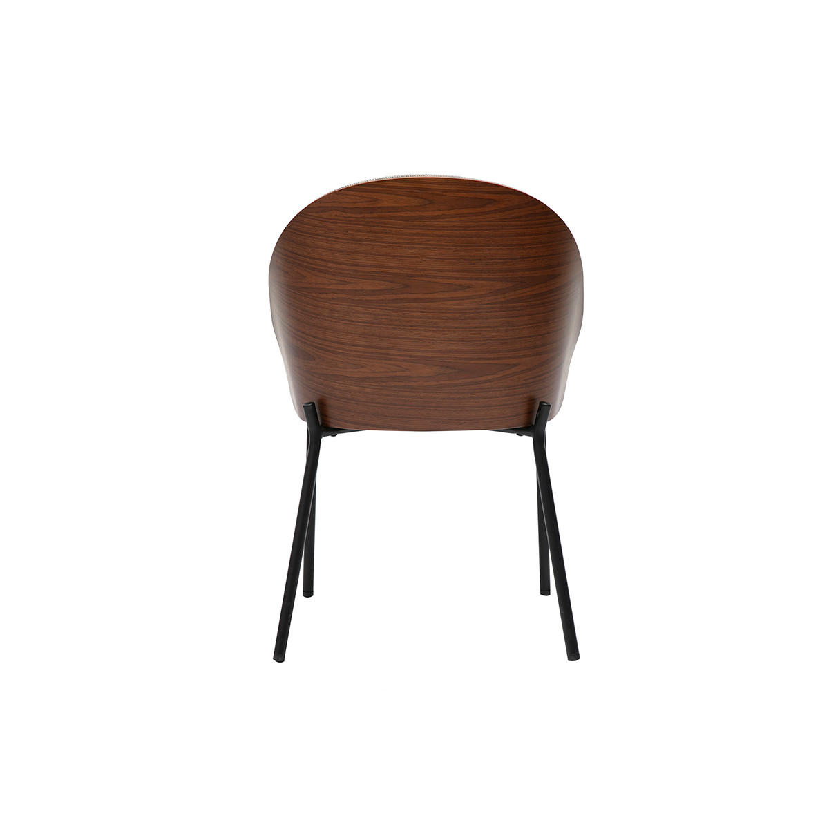 STÜHLE aus grauem Samt-Effekt Stoff, dunkles Holz und Metall (2er Set) TUCSON - Grau, Textil (50.5/74.5/53cm) - Miliboo