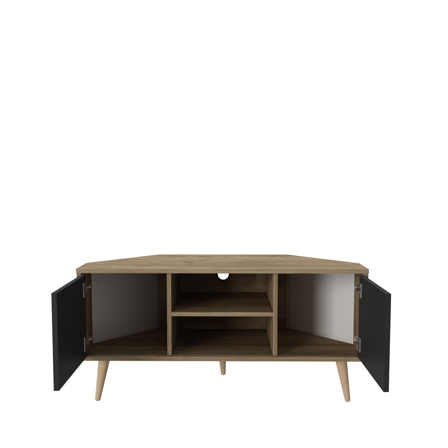 TV-ELEMENT Lesson Walnuss Schwarz - Walnussfarben, Holzwerkstoff (120/59.8/45cm) - Decorotika