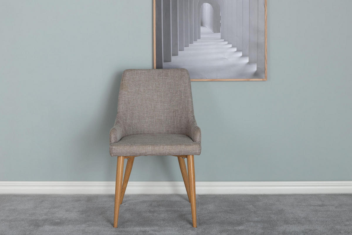 ESSZIMMERSTUHL PLAZA Grau 49x58x86 cm - Grau, Textil (49/86/58cm) - FURNLUX