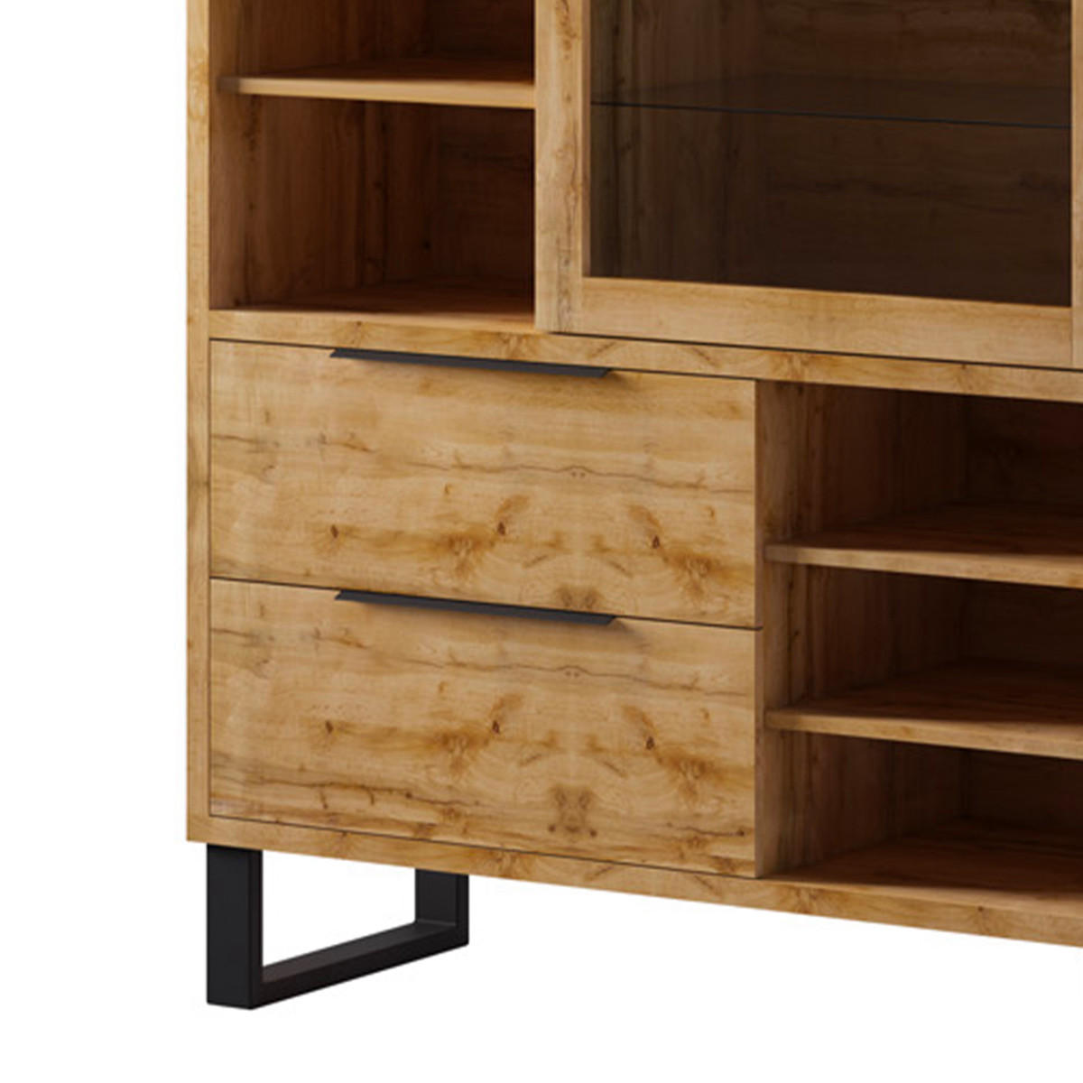 VITRÍNA Eden Dřevo a kov - hnědá, kompozitní dřevo (120/190/45cm) - Petits-meubles