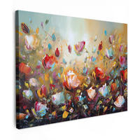 LEINWANDBILD Blumen - Kunst - Natur - Ölgemälde 40x30 cm - Multicolor, Textil (40/30cm) - MuchoWow