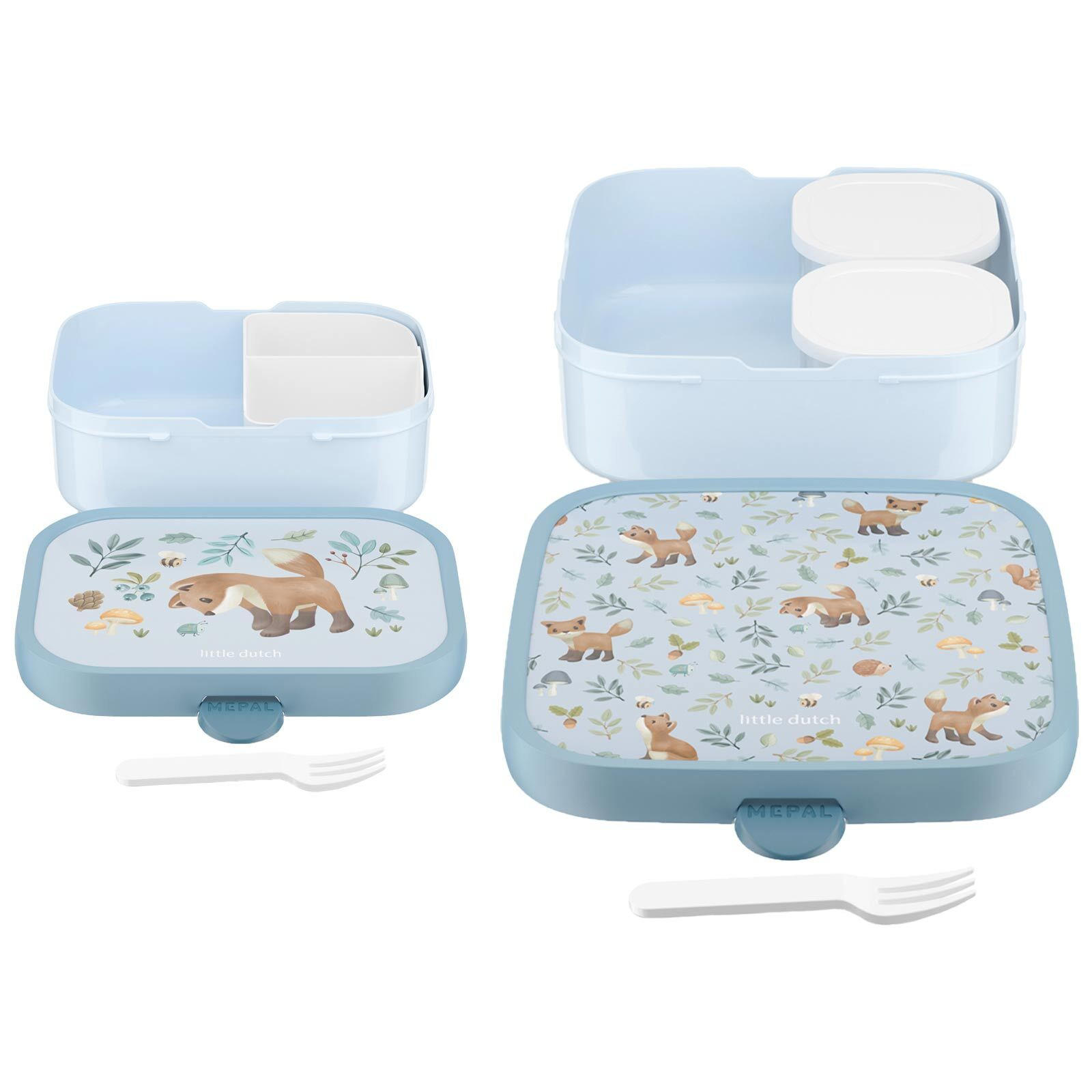 BROTDOSEN-SET Campus (2025) Forest Friends 2er Set - Hellblau, Kunststoff (1/1/1cm) - Mepal
