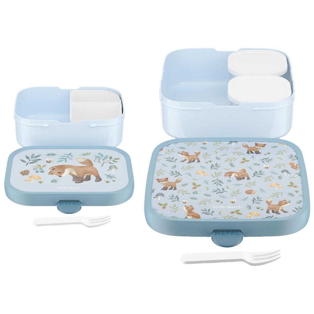 BROTDOSEN-SET Campus (2025) Forest Friends 2er Set - Hellblau, Kunststoff (1/1/1cm) - Mepal