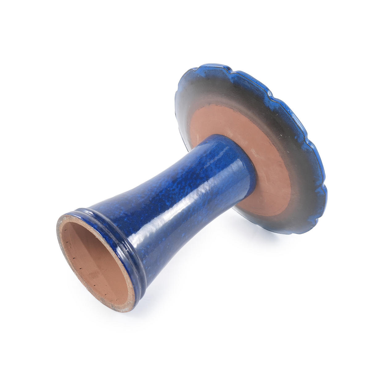 VOGELBAD mit Standfuß, Keramik Ø43/45H cm, Wetterfest, Blau - Blau, Keramik (43/45/43cm) - LVHOM