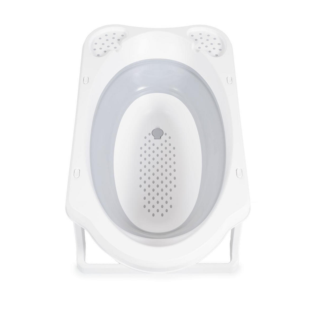 BABYBADEWANNE Maui grau 84 cm lang, Wasserablauf, Ablagefächer - Grau, Kunststoff (48/84cm) - Cangaroo