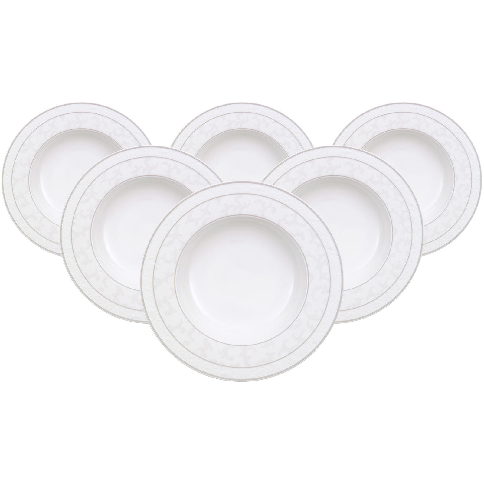 SUPPENTELLER Gray Pearl weiß ø 24,8 cm 6er Set - Weiß, Keramik (24.8cm) - Villeroy & Boch