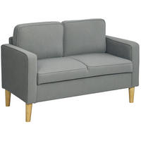 SOFA 2-Sitzer mit Stauraum 117 x 63 x 79 cm Hellgrau - Hellgrau, Holzwerkstoff (117/79/63cm) - Meubliv