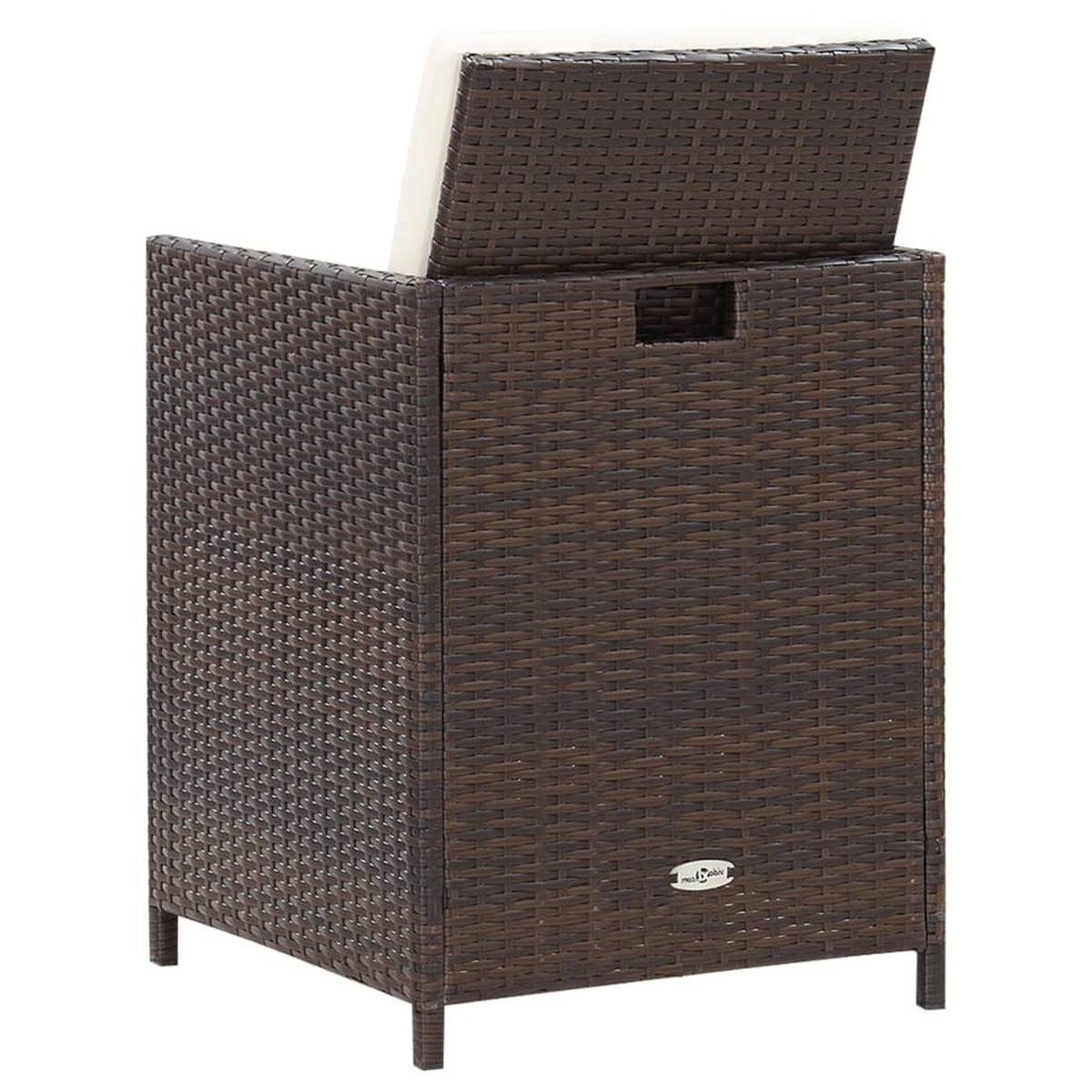 GARTEN-ESSGRUPPE 9-teilig Mit Auflagen Poly Rattan Braun - Creme/Braun, Kunststoff/Textil - vidaXL