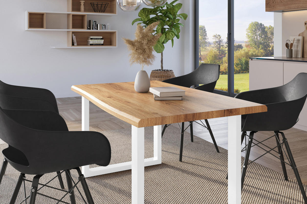 ESSTISCH JULIUS U - Wildeiche/Eichefarben, Holz (80/120/77cm) - SAM