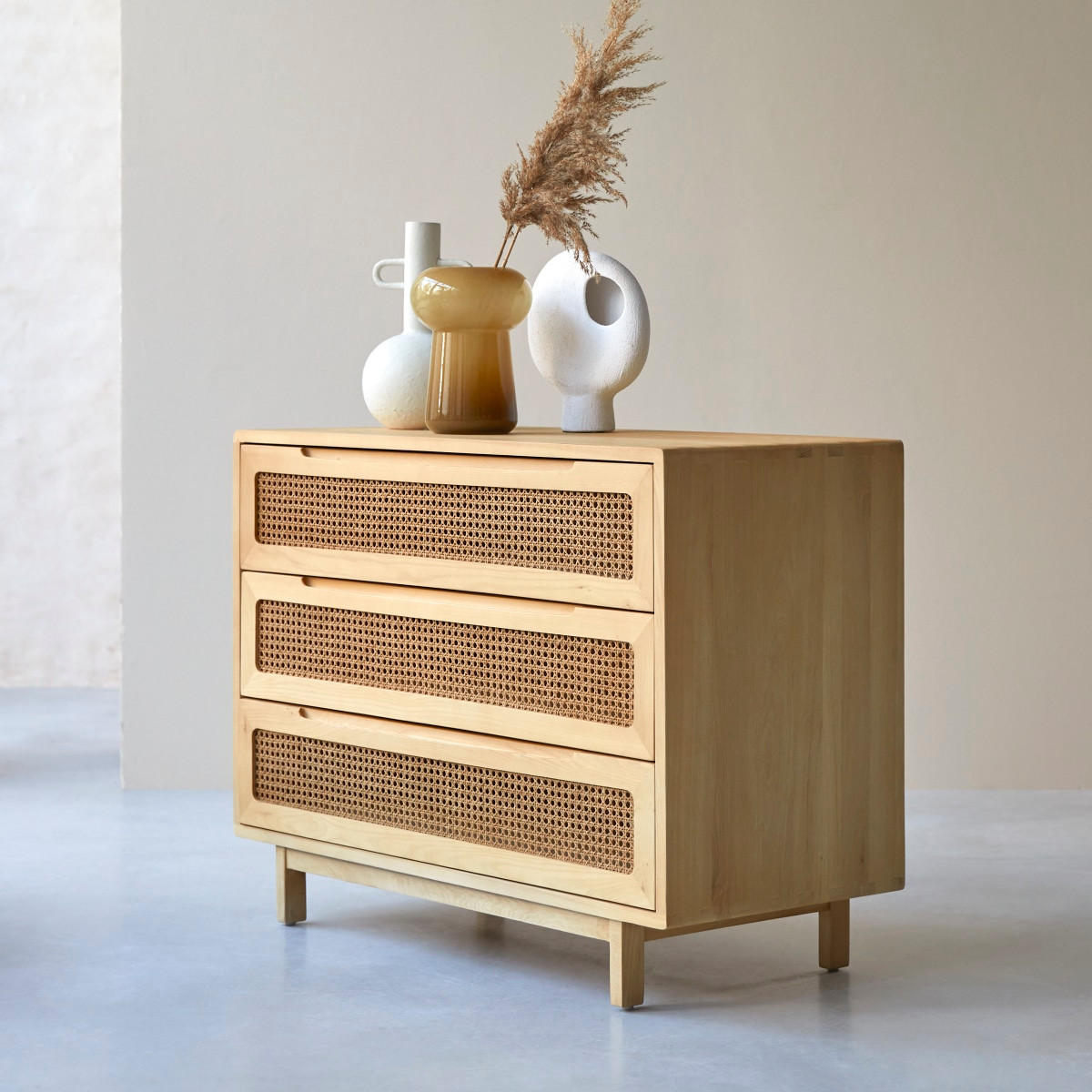 KOMMODE Luis Natur aus Ulme - Naturfarben, Holz (100/75/45cm) - Tikamoon