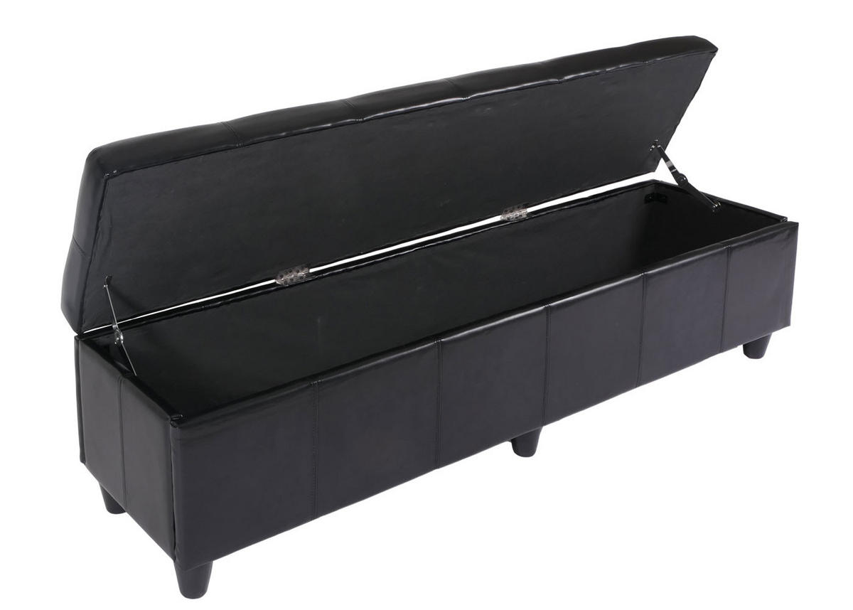 SITZBANK MIT AUFBEWAHRUNG XXL Schwarz - Schwarz, Textil (180/45/45cm) - MCW