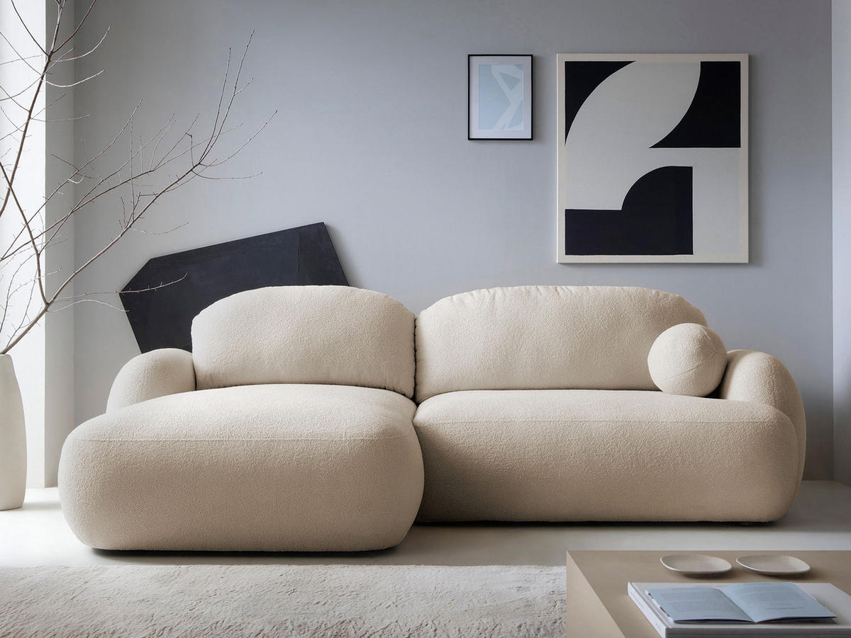 ECKSOFA Mayo, Seite: Links - Beige/Schwarz, Holz/Kunststoff (275/175cm) - MIRJAN24