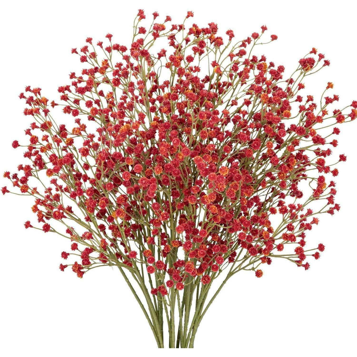 KUNSTBLUMEN Schleierkraut 10 Stück 60 cm Rot - Rot, Kunststoff (60cm)