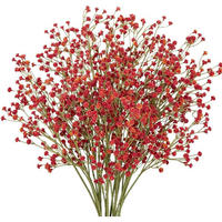KUNSTBLUMEN Schleierkraut 10 Stück 60 cm Rot - Rot, Kunststoff (60cm)