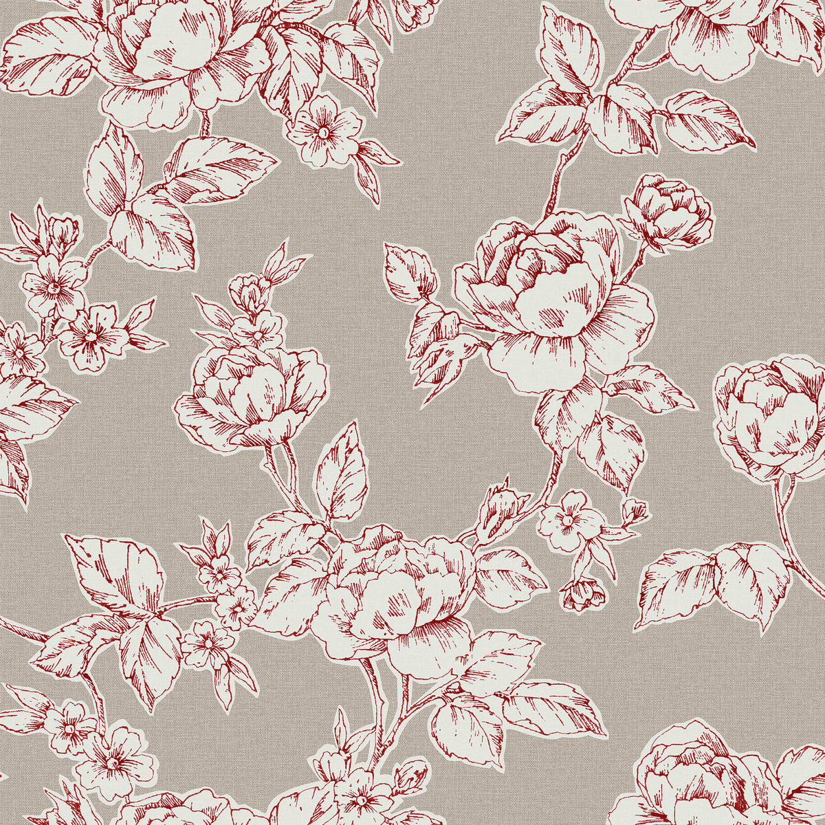 VLIESTAPETE Pollington Rosen Dunkelgrau - Grau, Papier/Kunststoff (52/1000cm) - Graham & Brown