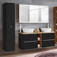 BADMÖBEL-SET 3-TLG. Toskana-56 - Anthrazit, Holzwerkstoff (195/190/46cm) - Lomado