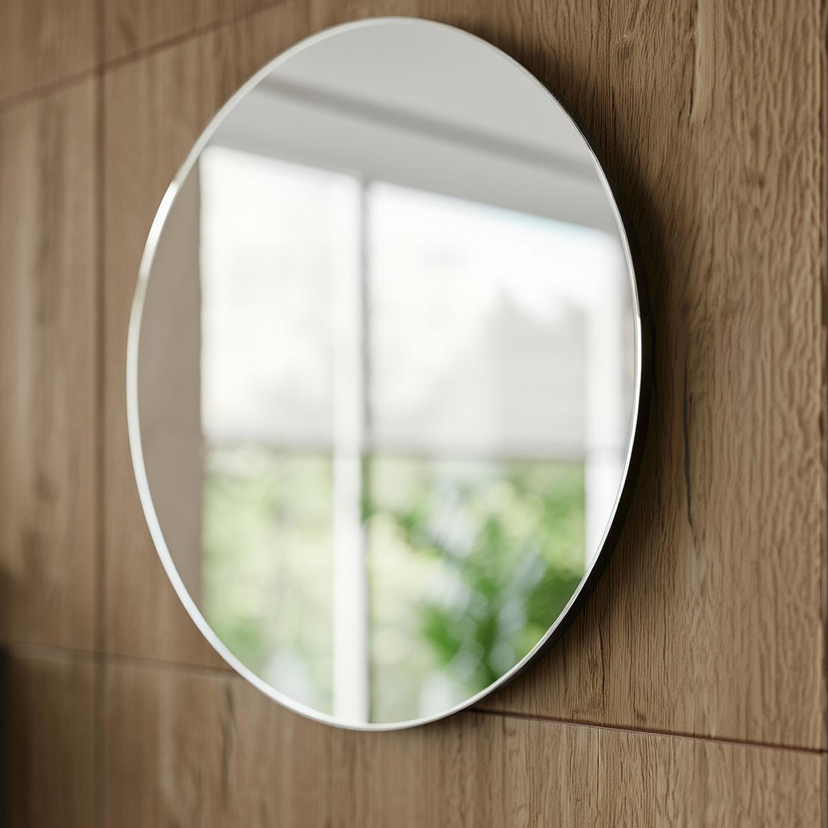 WANDSPIEGEL Rund (Ø 60 cm) in Graphitfarben – Modern & Rahmenlos - Grau, Glas (60/60/2cm) - KADIMA DESIGN
