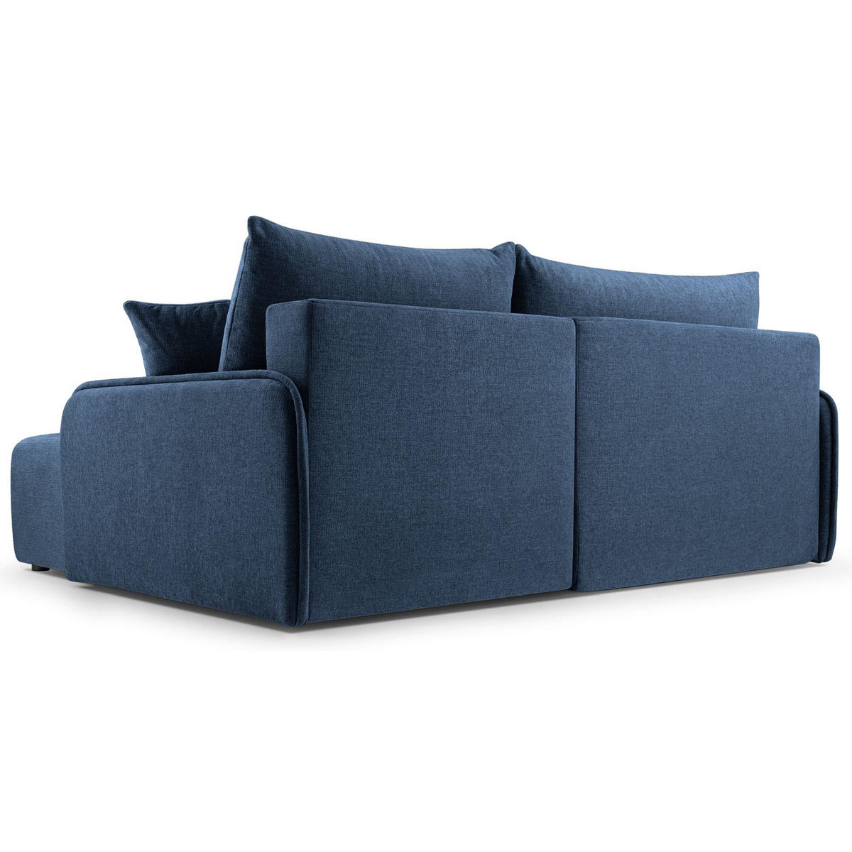 ECKSOFA Netarro, Marineblau Chenille, rechtsseitig - Schwarz/Dunkelblau, Kunststoff/Textil (147/198cm) - Selsey