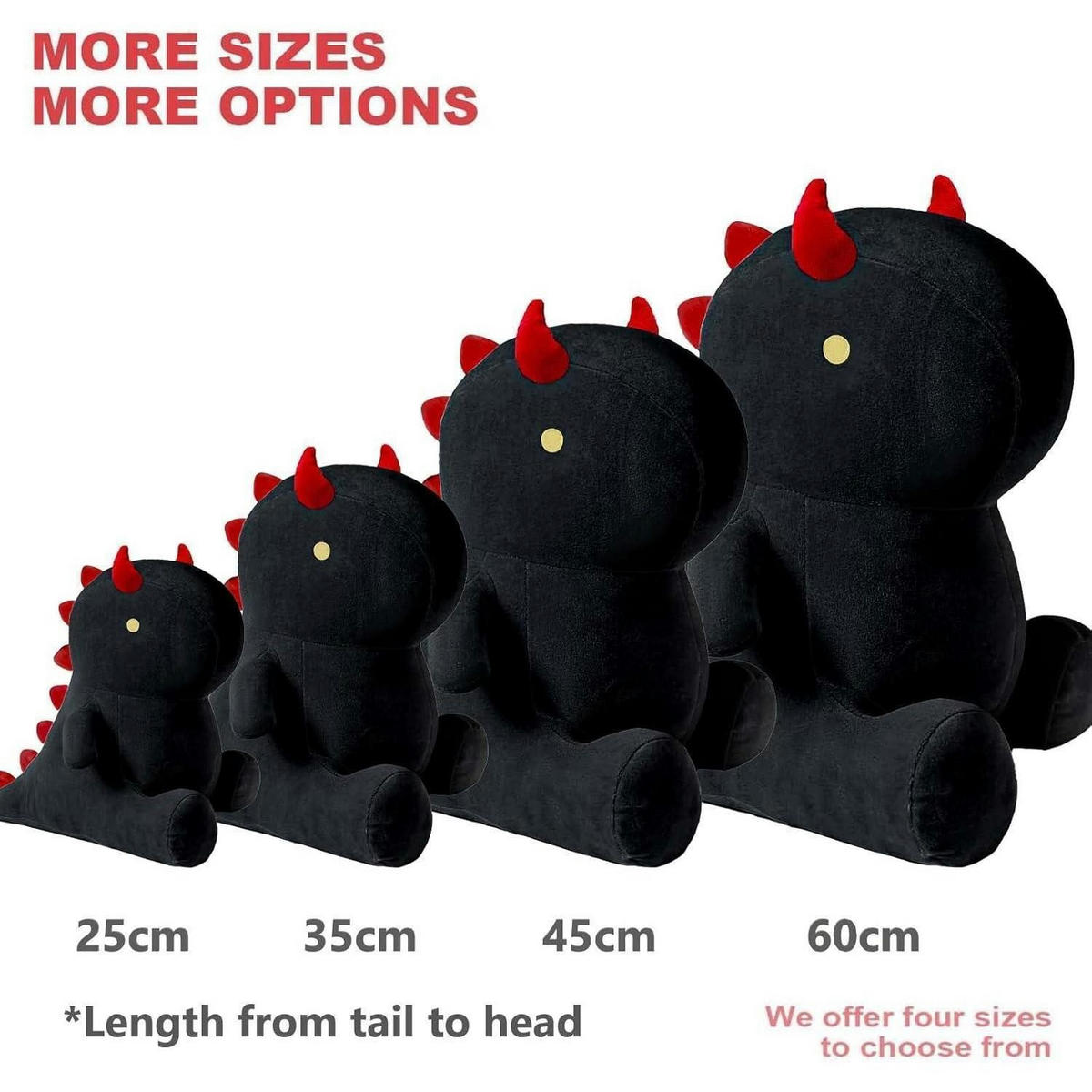 PLÜSCHTIER Dinosaurier Schwarz 35 cm - Schwarz, Textil (20/35cm)