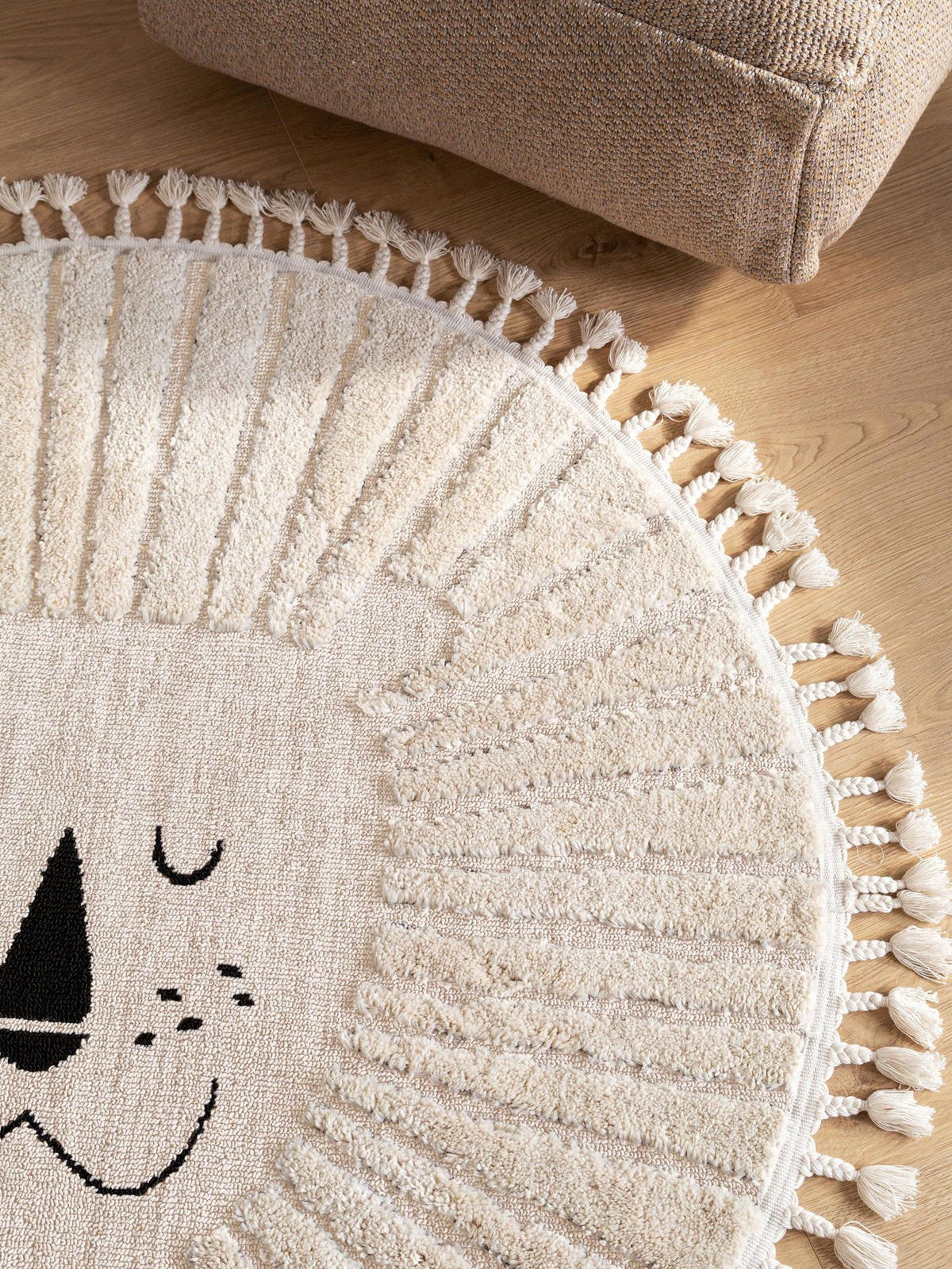 KINDERTEPPICH Momo Cream ø 120 cm rund - Beige, Naturmaterialien/Textil (120/1cm) - KUNSTLOFT