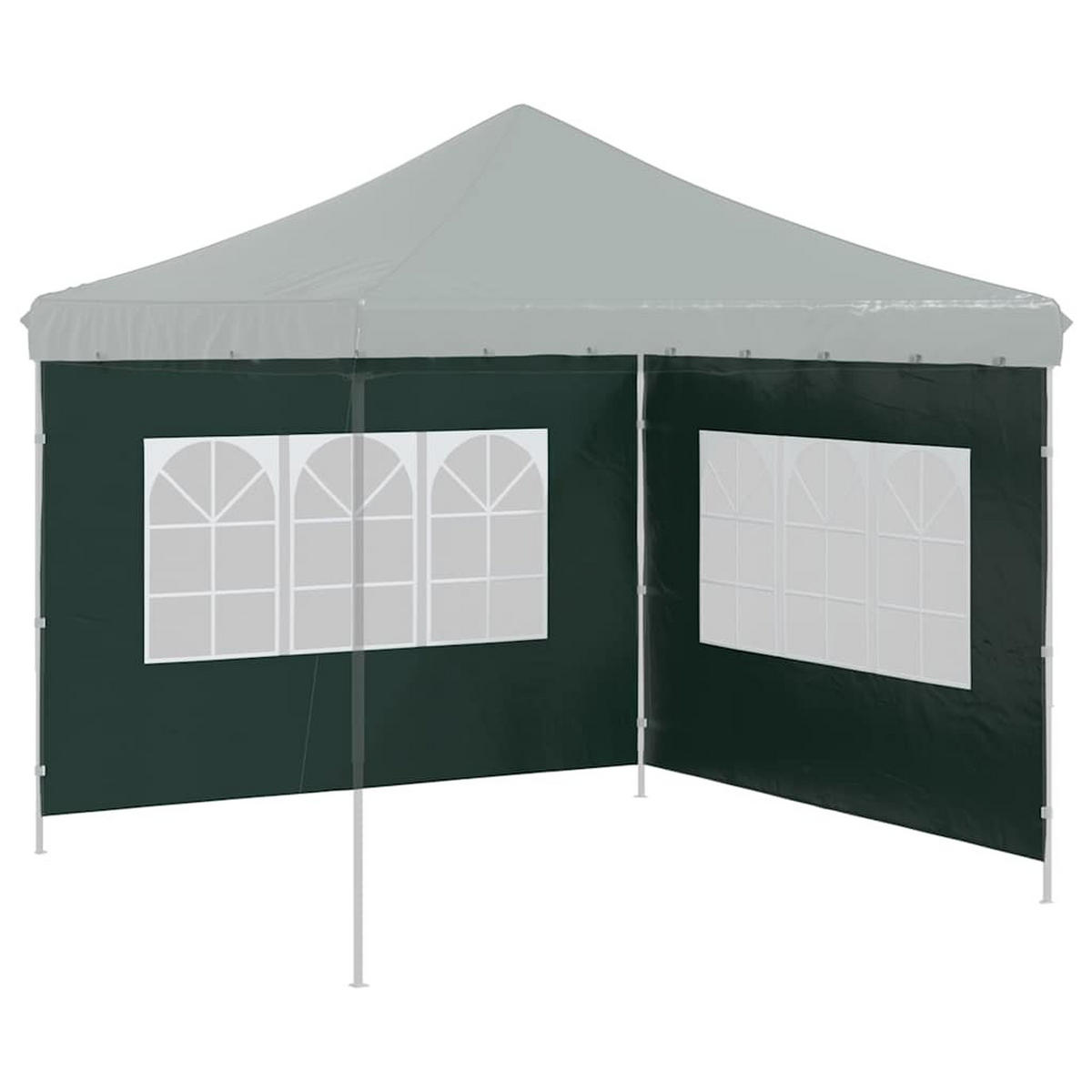 PARTYZELT-SEITENWÄNDE 2 Stück Mit Fenster Pe Grün - Grün, Kunststoff (300/195cm) - vidaXL