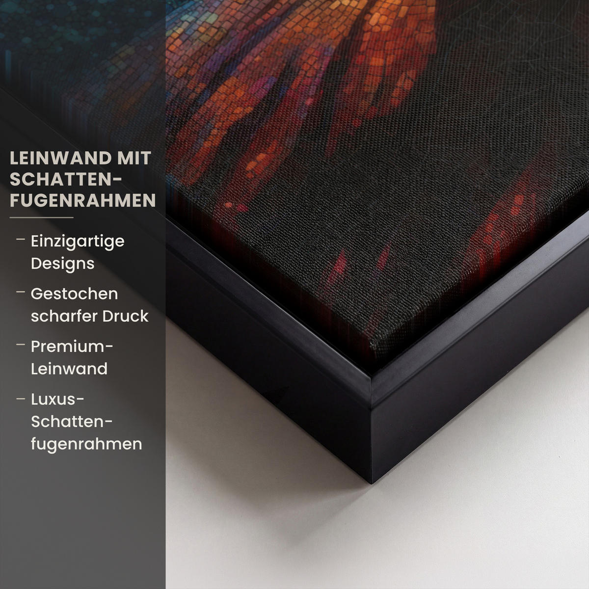 LEINWAND Bilder mit Rahmen - Mosaik - Bunt - Baum - Äste - 50x70 - Multicolor, Textil (50/70cm) - MuchoWow