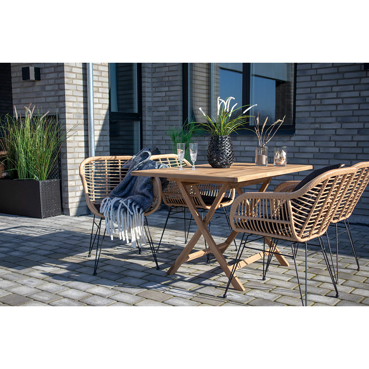 GARTENKLAPPTISCH - Teakholz - Braun - Braun, Holz (120/80/75cm) - home24