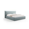BETT mit Bettkasten und Kopfteil Kaelle aus Chenille-Stoff hellblau 180x200cm - Hellblau, Textil (180/200cm) - Micadoni