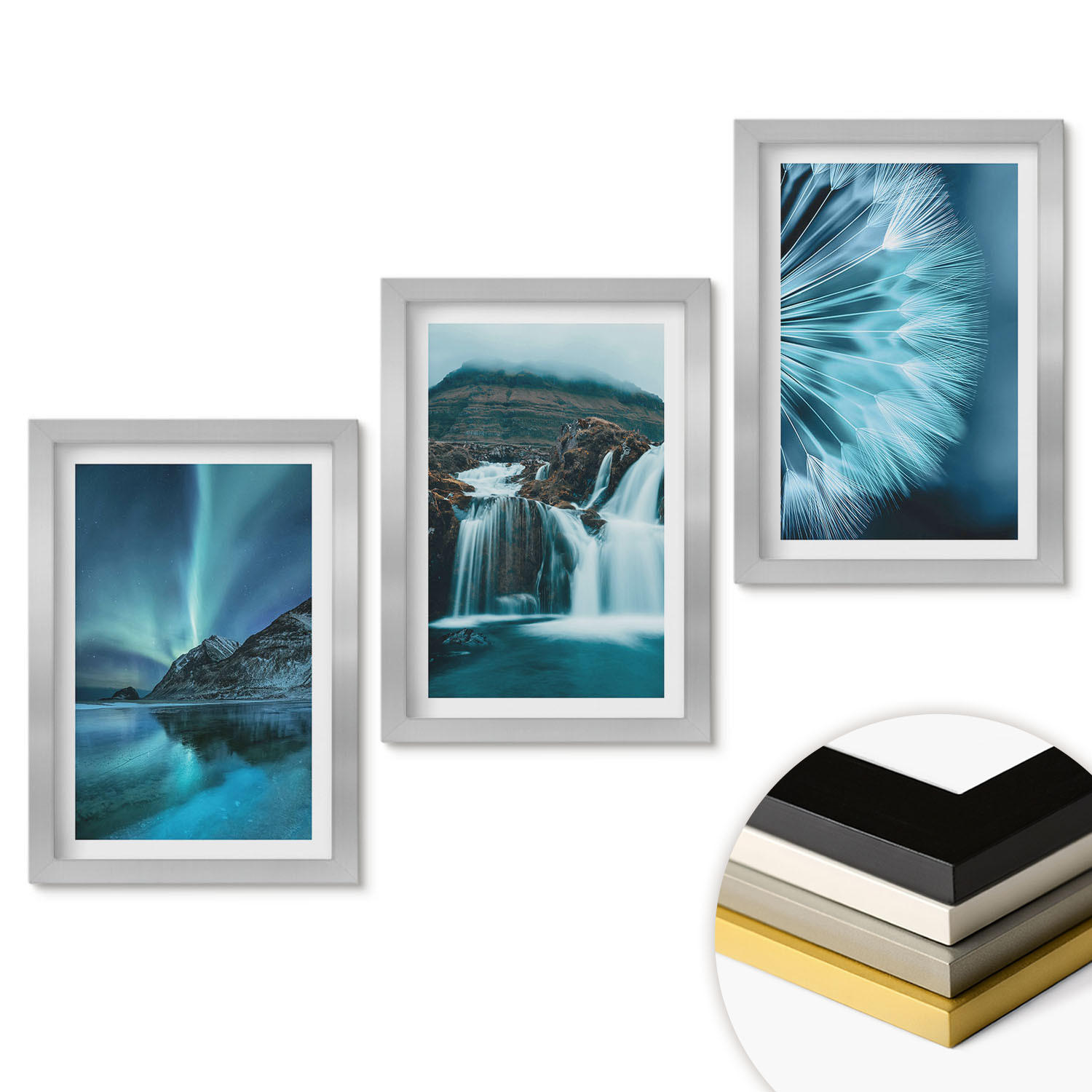 ArtPrintCave Wandbilder Silber 20x30 cm