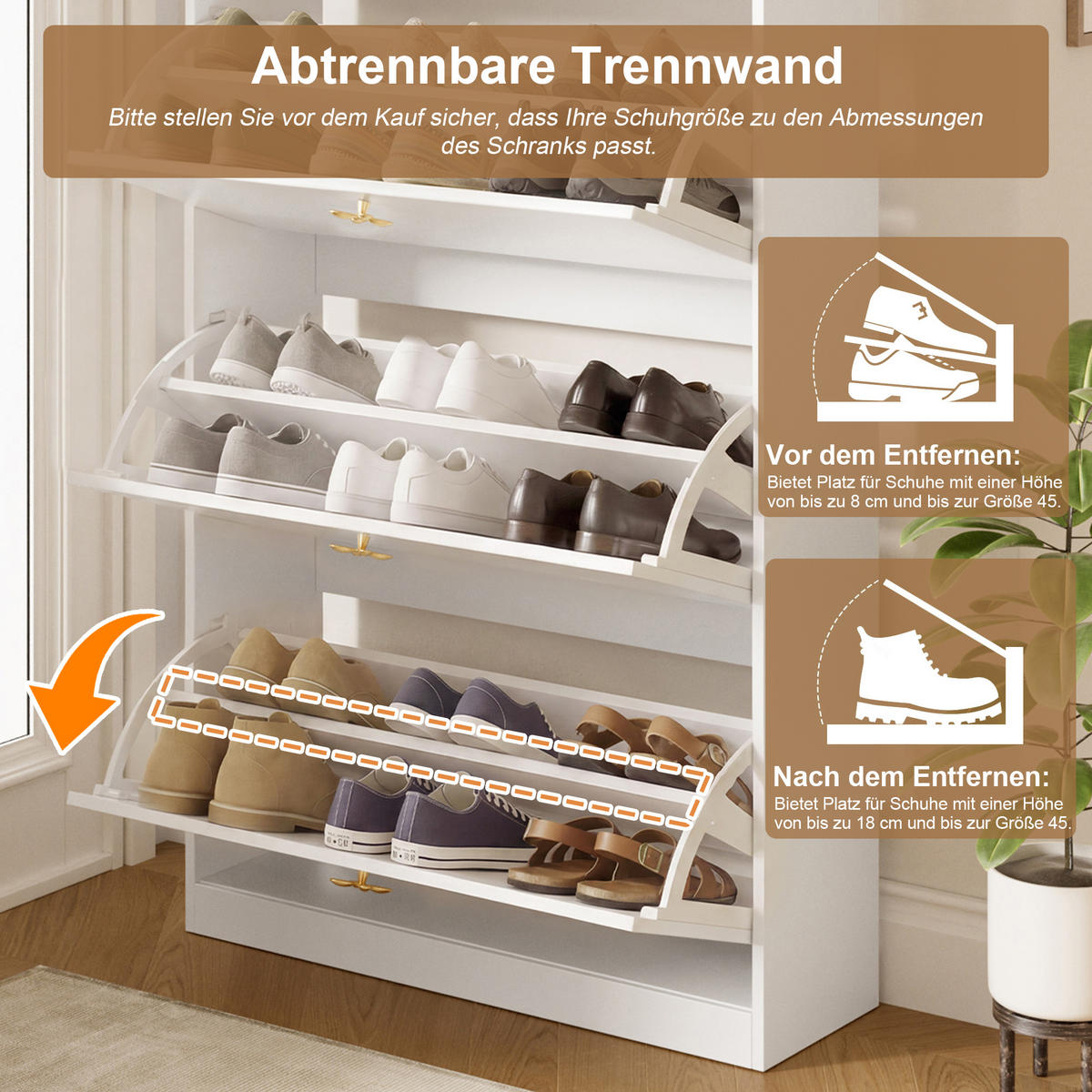 SCHUHSCHRANK 80x24x178.5cm Weiß mit 3 Klappen - Weiß, Holzwerkstoff (80/178.5/24cm) - FLIEKS