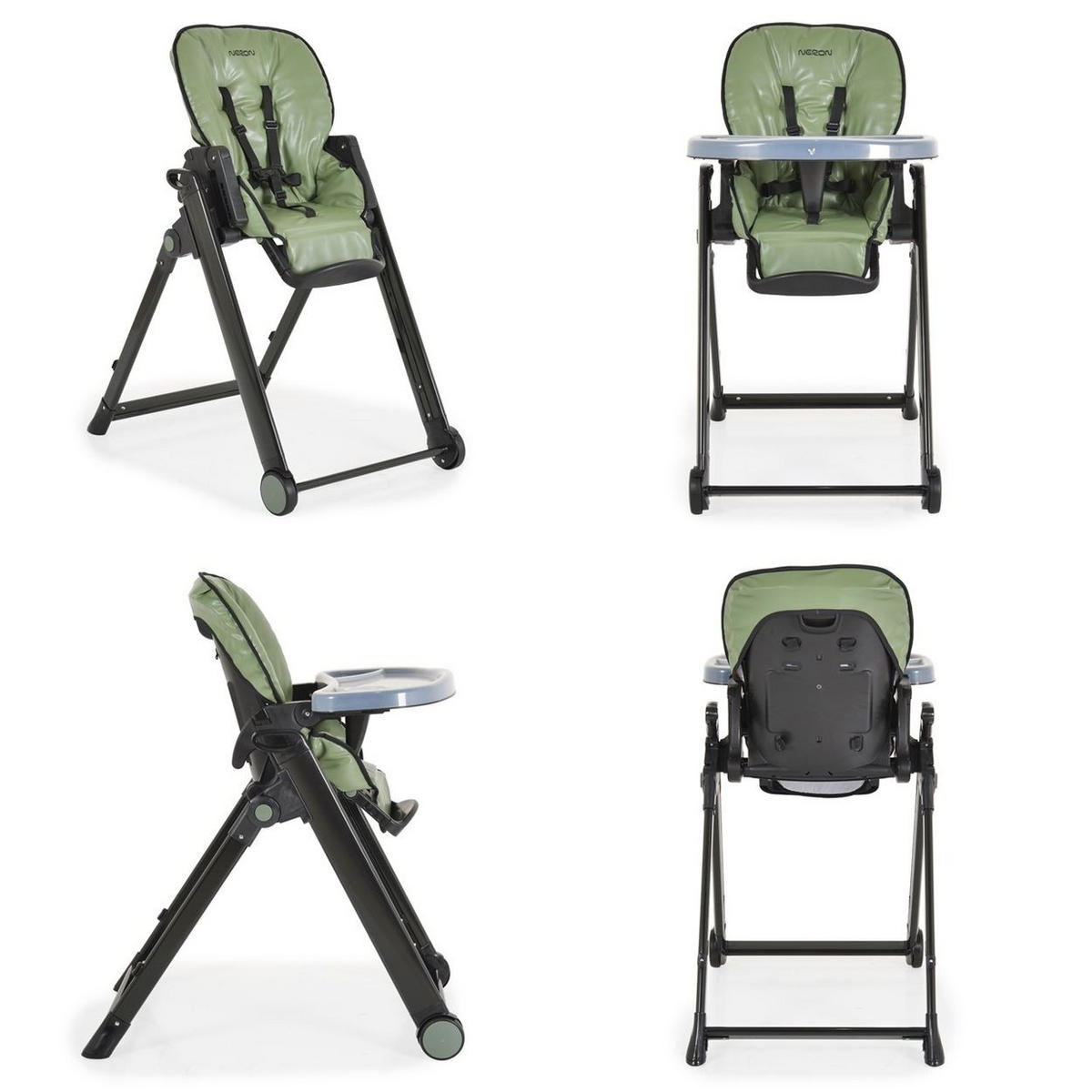 HOCHSTUHL Neron Fußstütze grün klappbar Rückenlehne verstellbar Gurt - Grün, Kunststoff (55/85/75cm) - Cangaroo