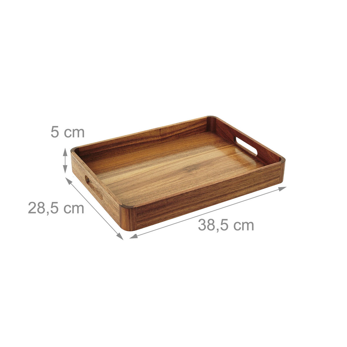 SERVIERTABLETT - Braun, Holz/Holzwerkstoff (38.5/5/28.5cm) - Relaxdays