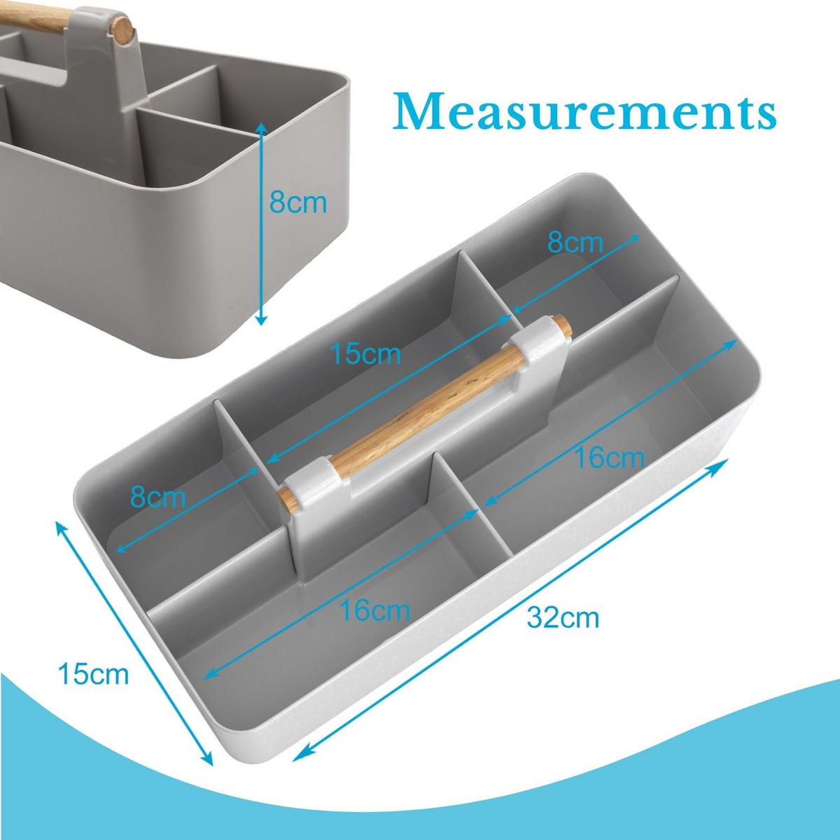 MAKE-UP-ORGANIZER 32/15.5/8 cm (Grau) - Grau, Kunststoff (15.5/8/32cm) - Intirilife