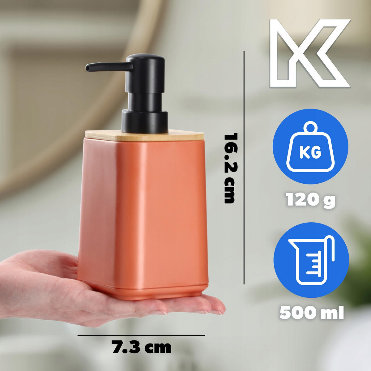 BADEZIMMERSET SEIFENSPENDER + Badezimmerbecher-Set, rosa - Rosa, Kunststoff (7/11cm) - KADAX