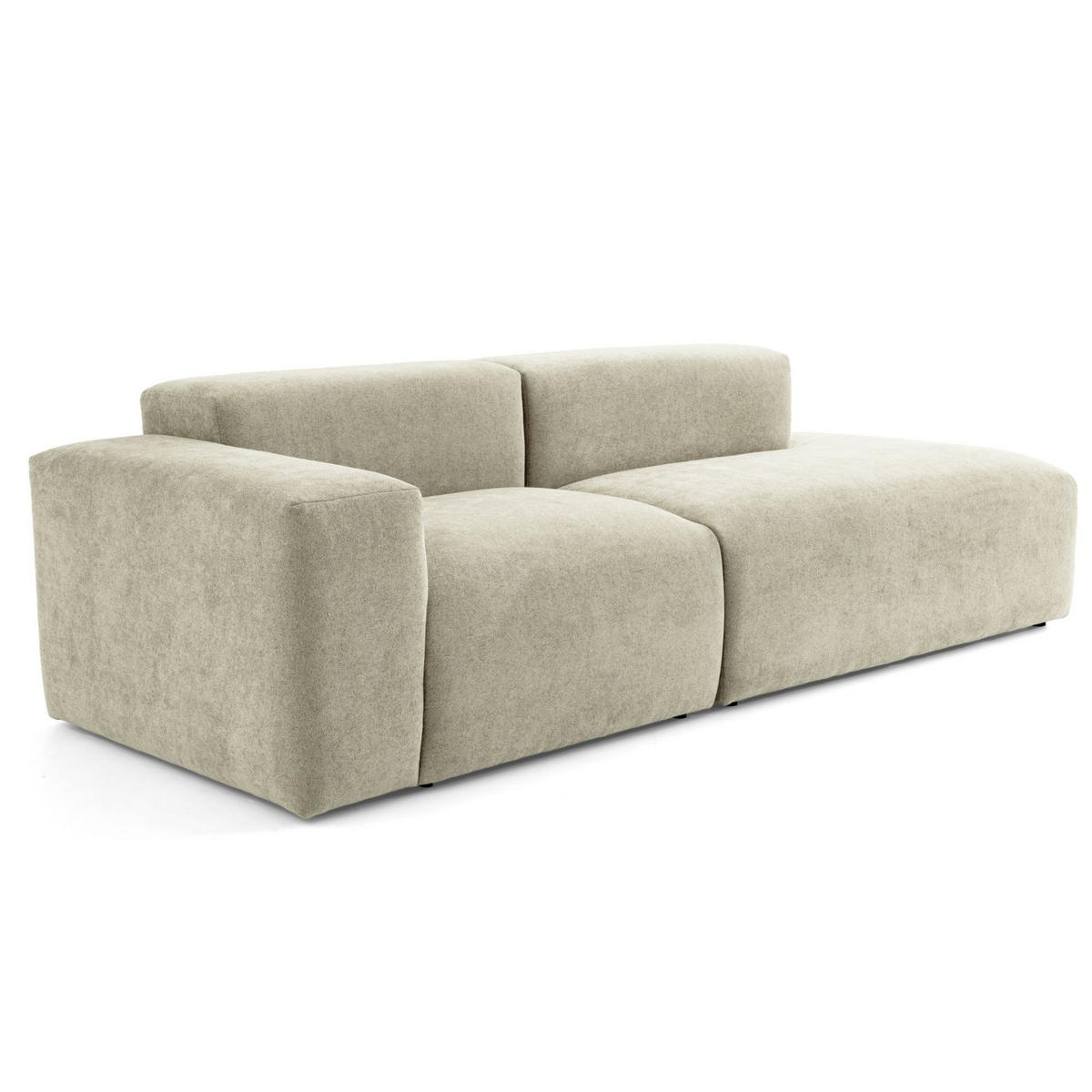 3-SITZER modulares Sofa HEAVEN SET 1 Rechts, Breite 255 cm Webstoff Olivgrün - Schwarz/Olivgrün, Holz/Kunststoff (102/71/255cm) - Muffo