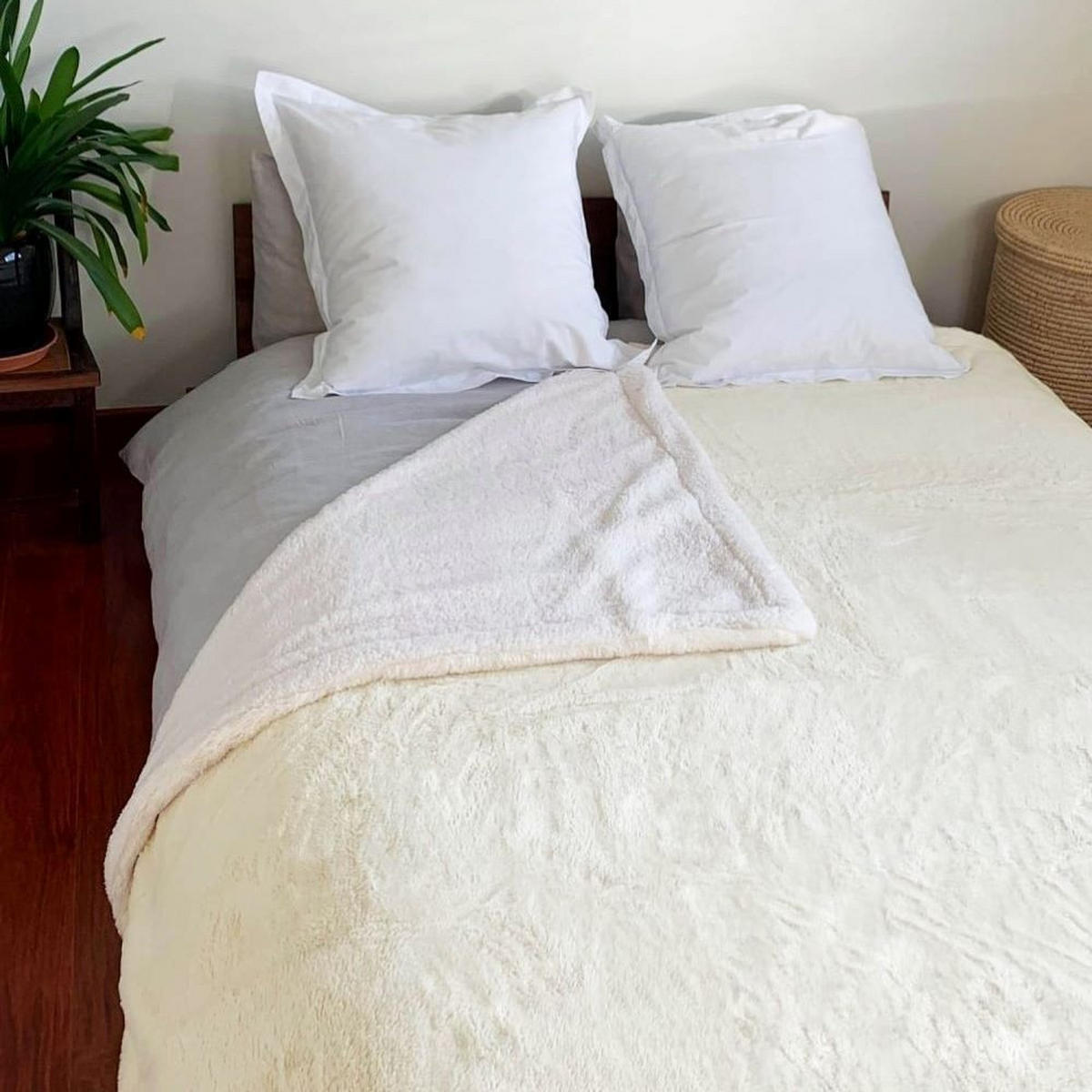 PLAID Fleecedecke XL Nachahmung "Kaninchen" 220 x 240 Off White - Weiß, Textil (220/240cm) - LE COMPTOIR DE LA PLAGE