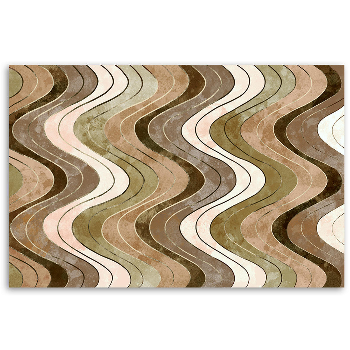 WANDBILD vertikale wellige linien - Braun, Textil (60/40cm) - Feeby