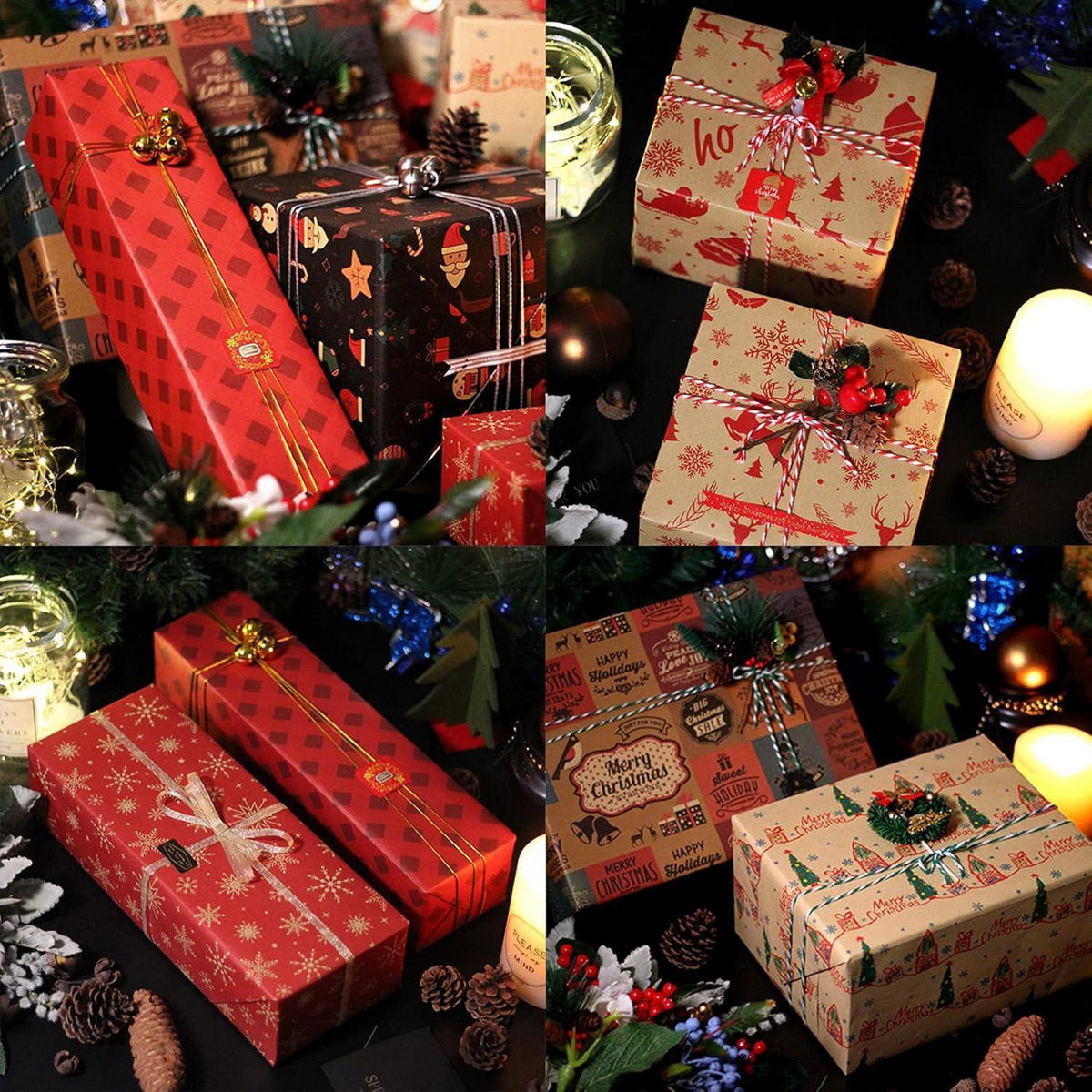 GESCHENKPAPIER Set 10 Blatt mit Anhänger und Aufkleber 70 x 50 cm - Multicolor, Papier (50/0.1/70cm)