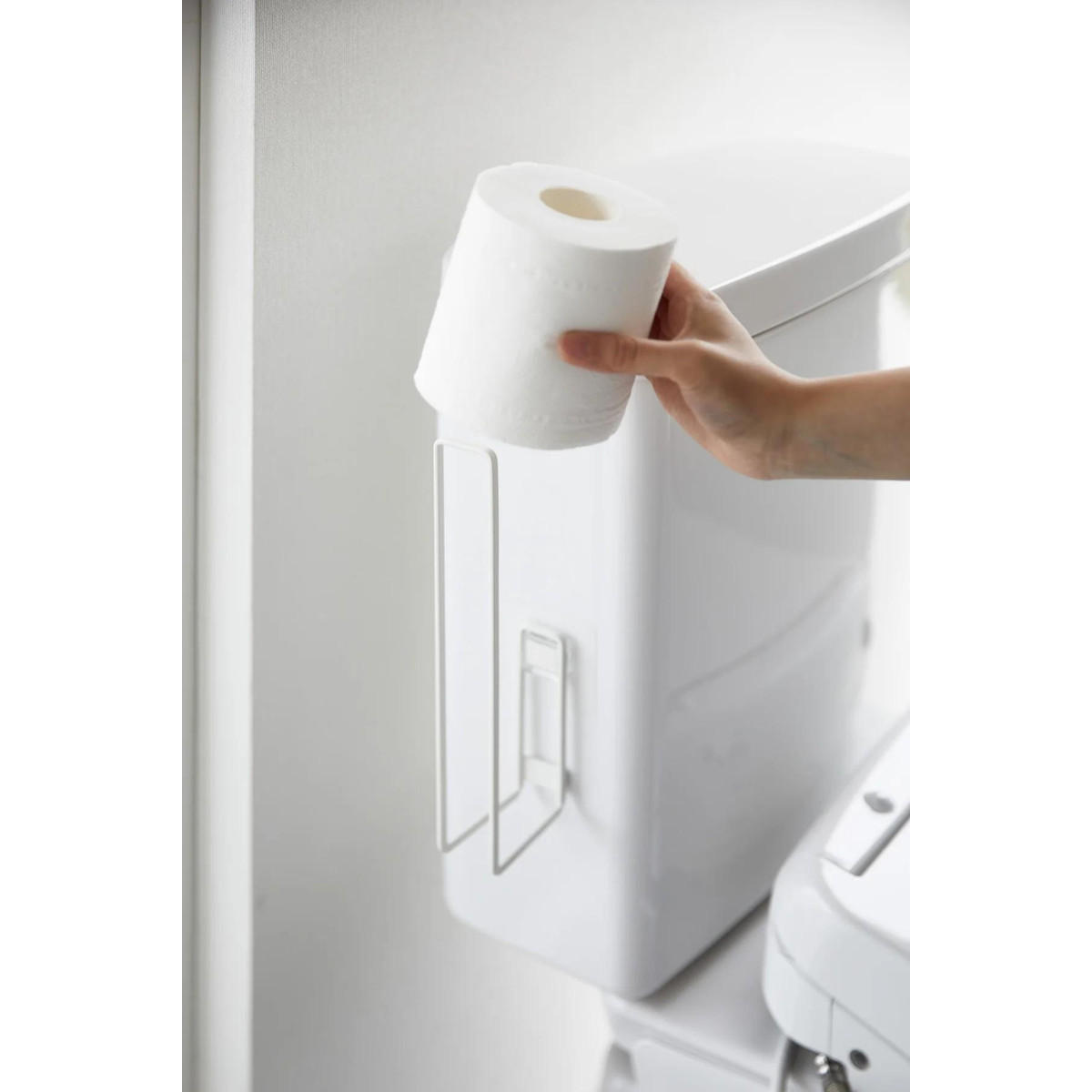 TOILETTENPAPIERHALTER mit Saugnapf – H25 cm - Weiß, Kunststoff (7.7/25/12cm) - Yamazaki